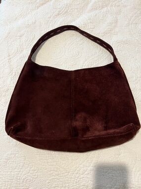 Tanner Made in Italy Burgundy Suede Leather Hobo Bag